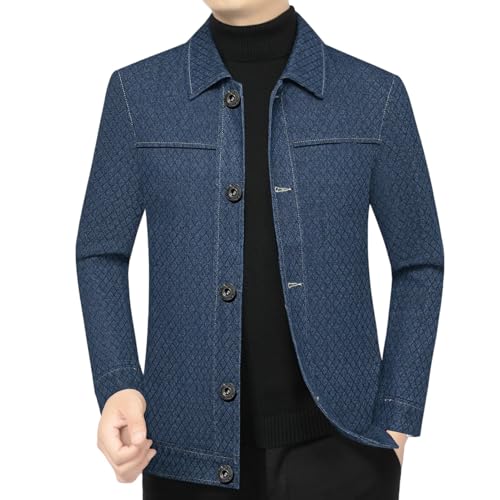 Veste d'automne à revers homme tendance coupe ajustée mi-âge casual