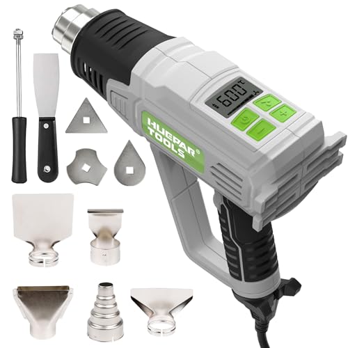 2300W Décapeur Thermique Professionnel avec écran LCD, Pistolet à Air Chaud 50℃ - 660℃ Température Réglable et Débit d'air, Protection de Surcharge, 10 Accessoires, Cadeau Femme, Homme, Fête des Pères