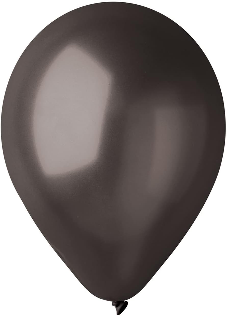 Pack 100 balloons pearly in natural latex Premium Quality G120 (diameter 33cm / 13"), black pearl, Pearl Black #065