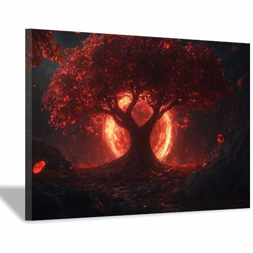 Tableau mural Arbre aux flammes écarlates toile premium ZAMAEIU