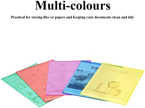 ZCZN Pack of 45 Plastic Folders, A4 Personalised Document Holders, Clear Transparent Plastic Wallet for Storing or Filing Papers, Documents, 31 x 22 cm