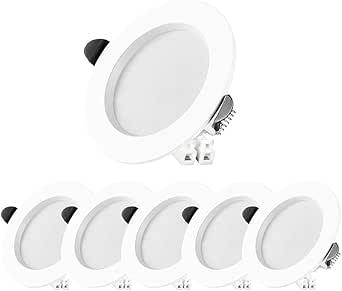 6 x Inbouwlamp Plafondlamp LED Inbouwspot Downlights 7W 700LM Equivalent aan 70W 230V Warm Wit 2700K Ultra Flat Ronde Volledig Aluminium Spotlight Voor Woonkamer Slaapkamer Keuken