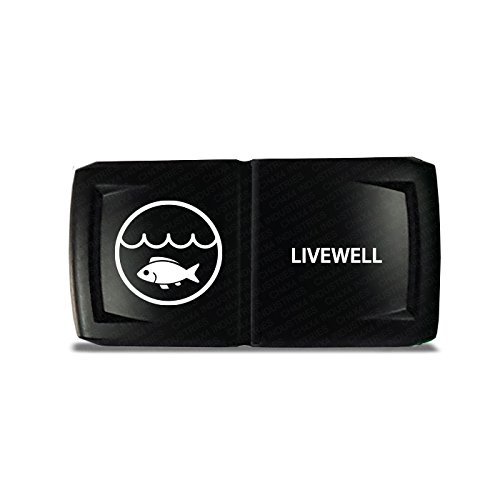CH4X4 Marine Rocker Switch V2 Livewell Symbol 3 - Horizontal - Amber Led