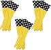 Glam-Gloves Dishwashing Gloves For Cleaning, Thick Latex Gloves for Kitchen, Restroom and Home, Long Sleeves, 3 Pairs of Gloves, Assorted Colors and Patterns, One Size Fits All
