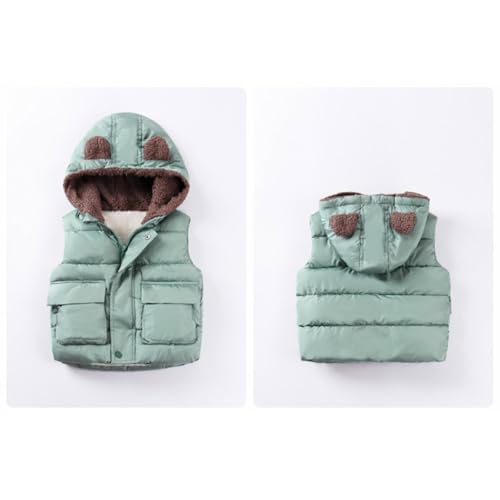 Boys and Toddler's Hooded Puffer Vest Fleece Sherp𝐚 Lined Sleeveless Bear Ears Down Coat Baby Girls2