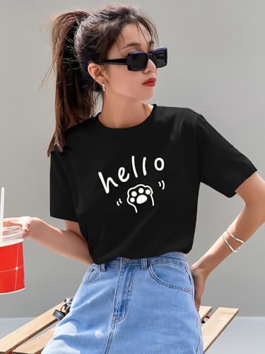 Image of THE DRY STATE Women Cotton Half Sleeve Round Neck Tshirt