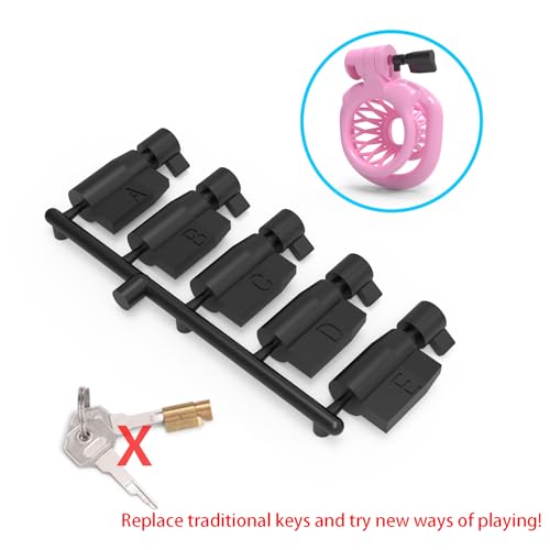 Image of 5 Pcs Chastity Cage Accessories Key Lock, Male Chastity Devices Disposable Plastic Permanent Invisible Lock Keys Set for Travel One-time Key Kit, for Nylon Penis Cage Bondage Gear & Accessorie