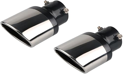 2 tubos de punta de silenciador de escape de automóvil atornillados de acero inoxidable, tubos de ajuste universal de 1 12 pulgadas a 2 14 pulgadas