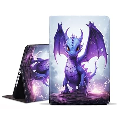 BXIKEOPIU Case for Samsung Galaxy Tab S10 Lite 10.9"/ S10 FE 10.9"/ S9 FE 10.9"/ S9 11", Slim PU Leather Stand Folio Cover with Auto Sleep Wake, Purple Dragon Baby