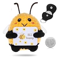 Pocket Hug - Peluche Ape All'Uncinetto Positiva Con Biglietto D'Incoraggiamento, Portafortuna Fatto A Mano, Regalo Per Ansia E Stress