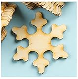 Unfinished Wood Snowflake Cutouts Set of 24 by Factory Direct Craft - Blank Wooden Shapes for Christmas Decorating, Crafts and DIY Projects (3 Inches x 3 inches)