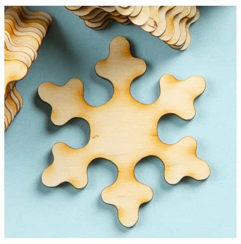 Unfinished Wood Snowflake Cutouts Set of 24 by Factory Direct Craft - Blank Wooden Shapes for Christmas Decorating, Crafts and DIY Projects (3 Inches x 3 inches)