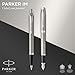 Parker IM Duo Pen Gift Set | Fountain Pen, Ballpoint Pen & Pen Pouch | Stainless Steel Finish with Chrome Trims | Medium Tip | Blue Ink Refills | Perfect Graduation Gifts