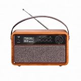 Majestic LIDIA Radio Portatile DAB+ FM Bluetooth con Telecomando, Lettore MP3 USB MicroSD, Batteria Ricaricabile 1800mAh, Display LCD Regolabile, Sveglia Doppio Allarme, Snooze, AUX, USB-C