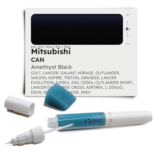 Genuine Colors Stylo de Retouche AMETHYST BLACK CAN pour Mitsubishi Noir COLT LANCER GALANT MIRAGE OUTLANDER WAGON ASPIRE TRITON GRANDIS EVOLUTION I-MIEV ASX...