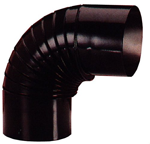 Coude de poêle vitrifié noir 100 mm 90º