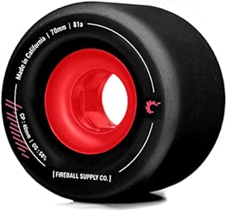 Fireball Tinder 70mm Longboard Wheels - Pro Freeride Longboard Wheels Made in USA - Set of 4 Cruiser Longboard Wheels for Freestyle Tricks, Dancing and Freeriding (Set of 4 - Black)