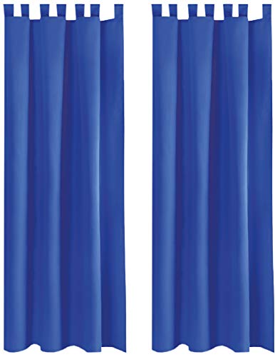 Bestlivings Blickdichte Gardine im 2er Pack mit Schlaufen (140x145 cm/Blau), in vielen Farben