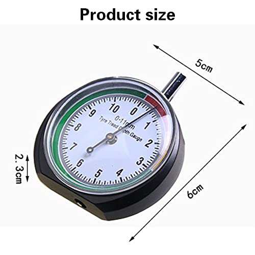 Image of Vanki 1Pcs Tire Tread Depth Gauge Dial Type Tyre Attrition Measuring Tool for Car Auto