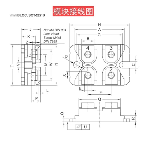 Diodo modular DSEI2X121-02A encapsulado miniBLOC para chasis 3