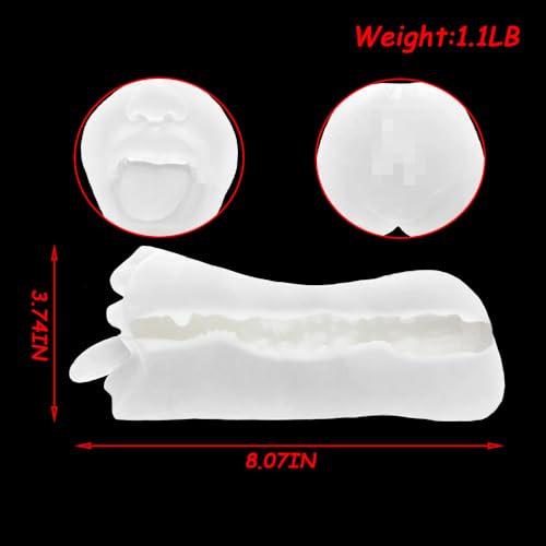 Image of 2 in 1 Realistic Clear Male Masturbators with Pocket Pussy Vigina and Mouth,Lifelike Transparent Sex Doll with Face,TPE Adult Sex Love Toy,Male Stroker for Masturbation,Deep Throat Oral for Gay Men