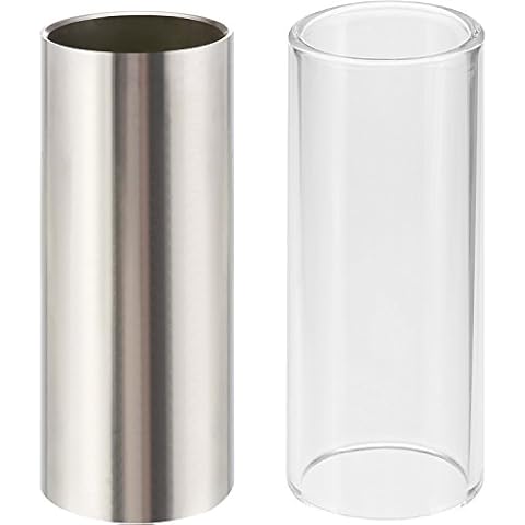 2-Piece Glass and Stainless Steel Guitar Slides Cover