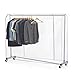 Garment Rack Cover,4Ft Transparent Dust Clothes Cover with Double Full-Length Front Zippers, Cover for Clothing Hanging Rack (47x20x52 inch)