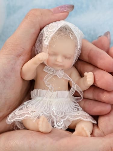 Muñeca bebé mini silicona realista 5 pulgadas miniatura 3