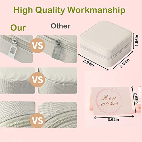 Cipidi 4 Pack Travel Jewelry Case Bridesmaid Gifts Jewelry Box, Small Jewelry Organizer Mini Storage Earrings Rings Necklaces Box For Women Girls Bridesmaids Proposal Gifts #TOP3