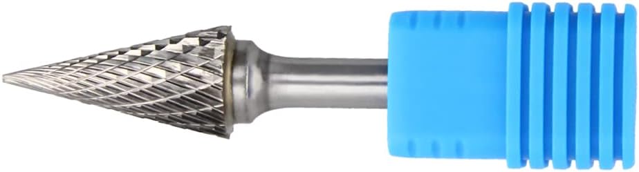 Auniwaig Rotary Files,14mm Double Cut Top, Toothed Cylindrical Shape Rotary Burrs Tool for Die Grinder Drill Bit Wood Soft Metal Carving Polishing
