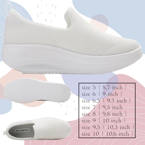 Image of Walking Shoes for Women Slip On Nurse Slip Resistant Work Sock Sneakers Food Service Platform Comfortable Weight Light
