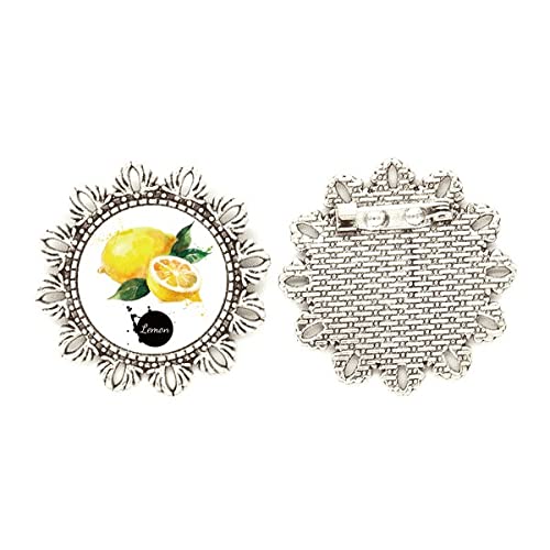 Broche de flores plateadas de limón para lucir en bodas y cenas