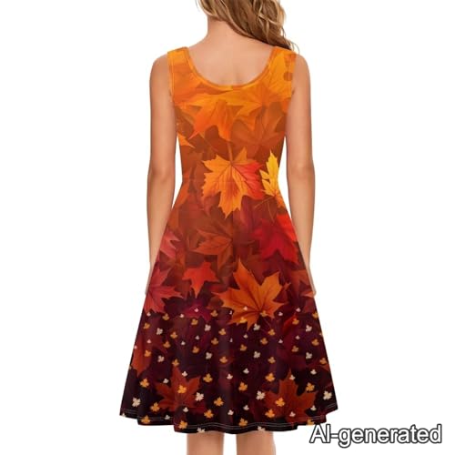 Image of Renewold Women's Sleeveless Tank Dress with Pockets, Casual Scoop Neck A-Line Sundress for Summer, Travel and Vacation