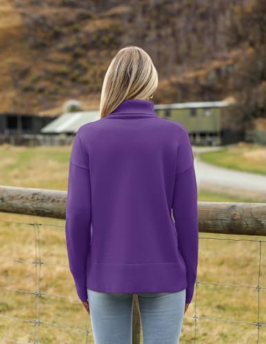 Image of Zeagoo Women's Turtleneck Sweater 2026 Fall Winter Chunky Knitted Pullover | High Low Hem Trendy Basic Jumper Top, Long Sleeve Casual Knit Pullover 2026, Fall Fashion Outfits, Winter Clothing for Women