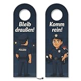 Polizisten Cartoon Bleib draußen! Komm rein! Türhänger Lustiger Türanhänger für humorvolle Sicherheitskräfte