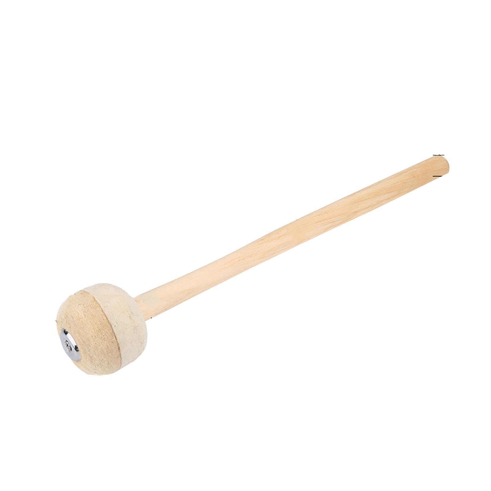 Demeras Beige Portable Durable Bass Drum Hammer Maple Stick Wool Felt Head Mallets Hammer Percussion Instrument Accessory, Playing Accessories, Percussion Accessories