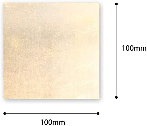 Feuille de laiton H62 tôle découpée 100 mm x 100 mm x 3 mm pour soudage métallique