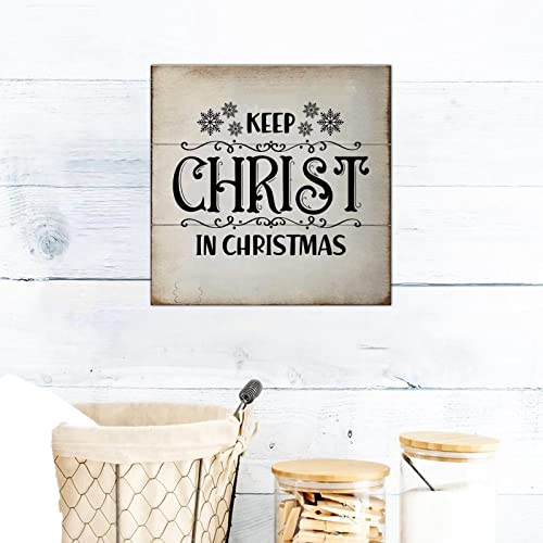 Plaque Keep Christ in Christmas bois rétro 30,5 cm - 6