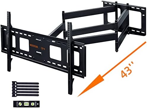WHYFONE 1080mm Langer Arm TV Wandhalterung Vollbewegung, 50-100'', 75kg | Fernsehhalterung Wand Schwenkbar 50 65 85 100 Zoll Fernseher, Vollbewegliche TV Halter Max VESA 800x600mm