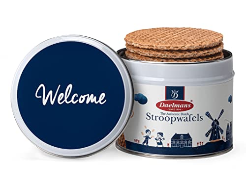 Daelmans Stroopwafels Lata de regalo Welcome - Caja con 12 latas - 230 gramos por lata - 8 Stroopwafels por lata (96 pasteles)