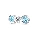 Produktbild Minimalistische .75Ct Aqua Blau Runde Lünette Solitär Aaa Cz Ohrstecker Silber Simuliert Aquamarin 925 Sterling Silber