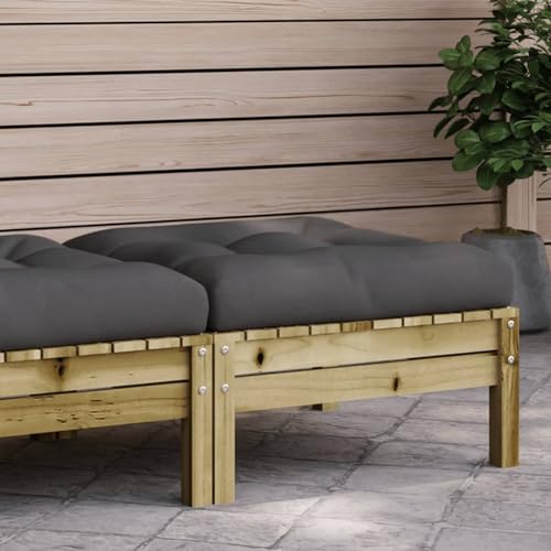 Tidyard Muebles de jardín,Sofa Jardin,Sofa Taburete,Sofa Jardin Exterior,Taburete Jardin,Taburete de jardín con cojín Madera de Pino impregnada