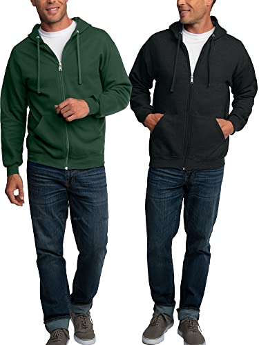 Image of Fruit of the Loom Eversoft Fleece Full Zip Hoodie Sweatshirt
