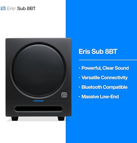 PreSonus Eris Sub 8BT — 8" Inch Powered Subwoofer, Powered Sub, Active Subwoofer, Wireless, Bluetooth, Home Audio, Bass Speaker, Home Theater, Music Production, Gaming - Thumbnail 2