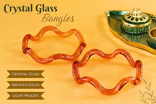 Image of NMII Stylish Glass Kada Set With Simple Cutting Pattern Glossy Finished For Women & Girls | Kada For Gift, Wedding & Everyone