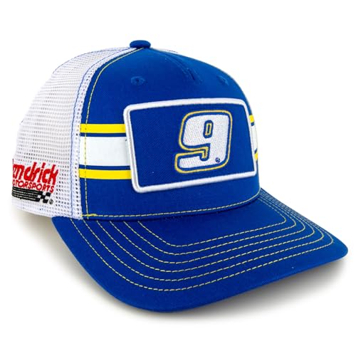 Gorra Snapback azul y blanca con franjas #9 Chase Elliott 2025 miniatura 3