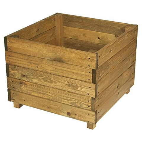 RUDDINGS WOOD Large Square Wooden Planter Cover