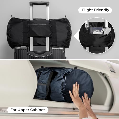 pack all Travel Accessories Bundle | 1 x 45L Foldable Duffel Bag (Black) & 1 x Foldable Shoe Bag (Black)4