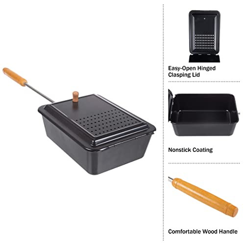 Campfire Popcorn Popper - Old Fashioned Popcorn Maker with Nonstick Finish and Extended Handle - Camping Gear and Campfire Cooking Equipment by Great Northern Popcorn (Black) - Image 3