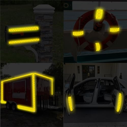 Swrt SL-YL-1 Reflective Tape 2 Inch X 30 Feet Dot-C2 Shining Star Fade Resistant Yellow Reflective Tape Outdoor Waterproof Strong Adhesive Safety Warning Tape Reflector Conspicuity Tape thumb #5